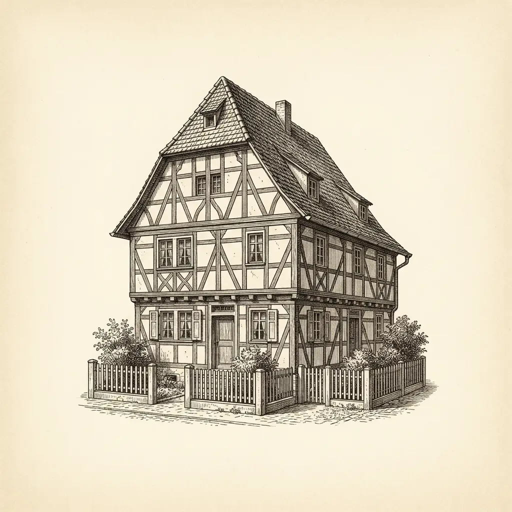 Kupferstich: Einfamilienhaus